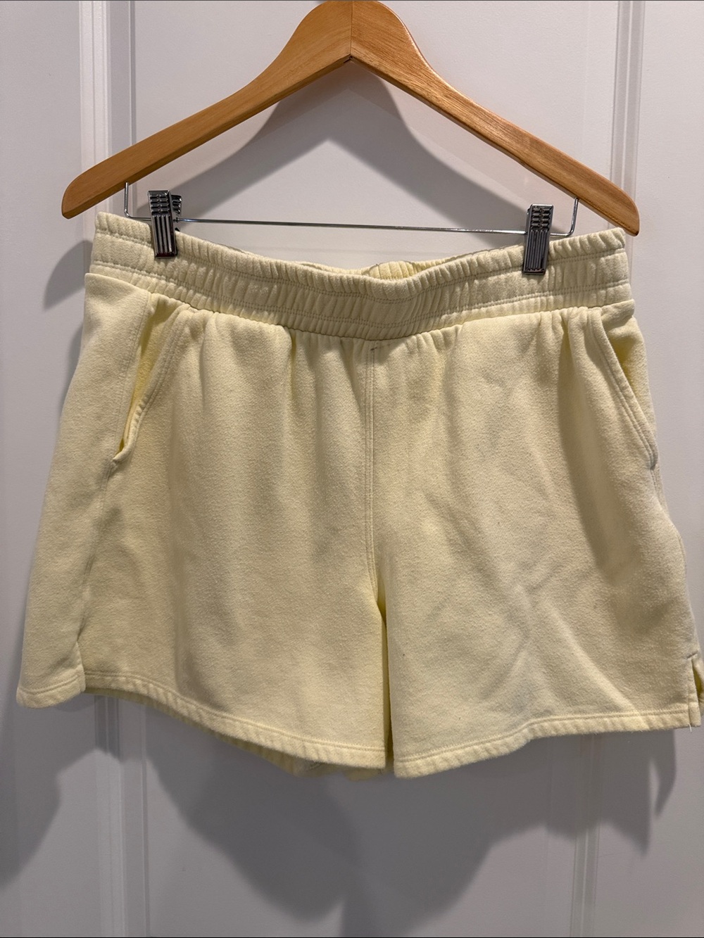 Calvin Klein Pale Yellow Fleece Athletic Shorts